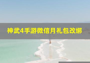 神武4手游微信月礼包改绑