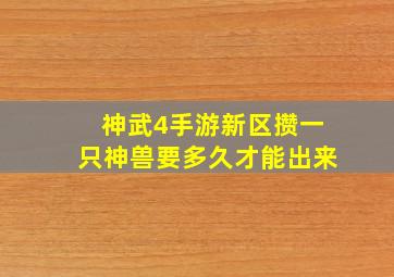 神武4手游新区攒一只神兽要多久才能出来