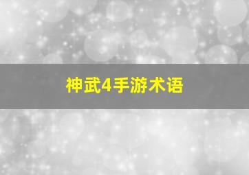 神武4手游术语