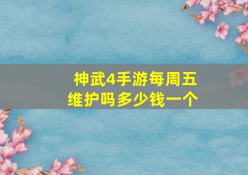 神武4手游每周五维护吗多少钱一个