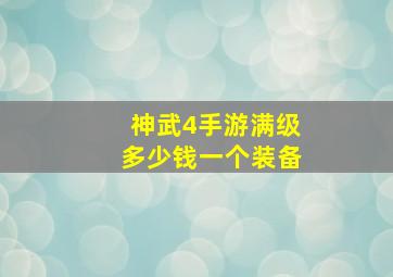 神武4手游满级多少钱一个装备