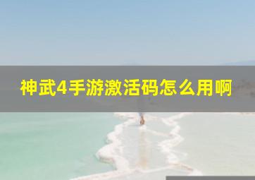 神武4手游激活码怎么用啊