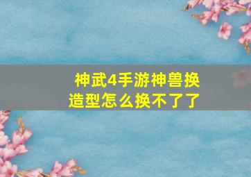 神武4手游神兽换造型怎么换不了了