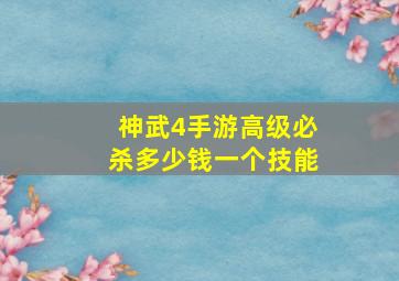 神武4手游高级必杀多少钱一个技能