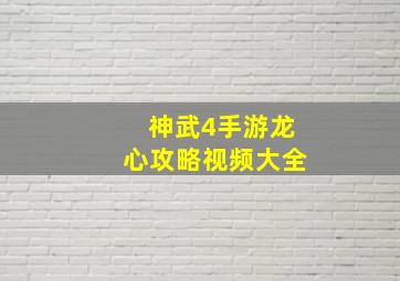 神武4手游龙心攻略视频大全