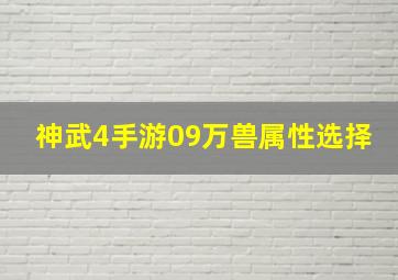 神武4手游09万兽属性选择