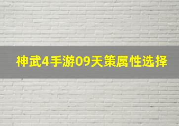 神武4手游09天策属性选择