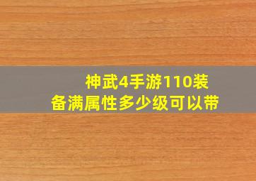 神武4手游110装备满属性多少级可以带