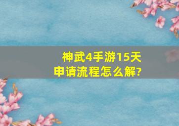 神武4手游15天申请流程怎么解?