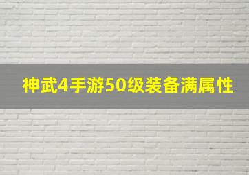 神武4手游50级装备满属性