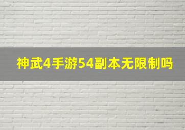 神武4手游54副本无限制吗