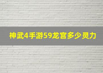 神武4手游59龙宫多少灵力