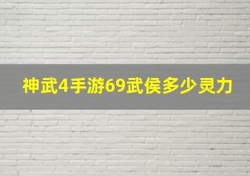 神武4手游69武侯多少灵力