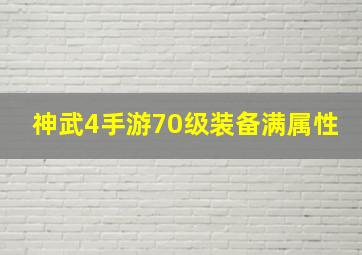 神武4手游70级装备满属性