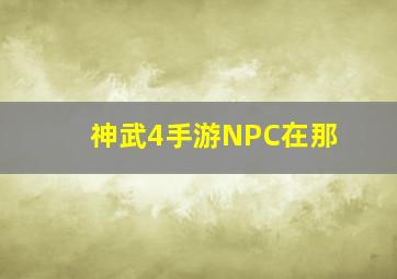 神武4手游NPC在那