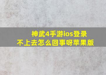 神武4手游ios登录不上去怎么回事呀苹果版