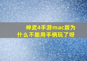 神武4手游mac版为什么不能用手柄玩了呀