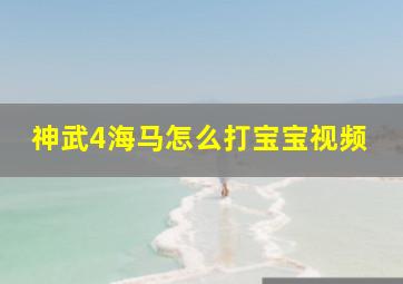 神武4海马怎么打宝宝视频