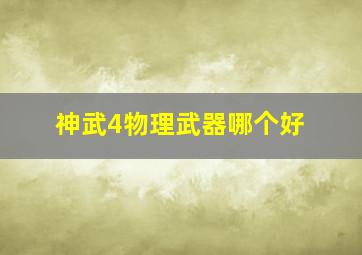 神武4物理武器哪个好