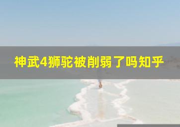 神武4狮驼被削弱了吗知乎