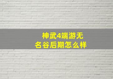 神武4端游无名谷后期怎么样