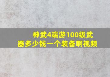 神武4端游100级武器多少钱一个装备啊视频