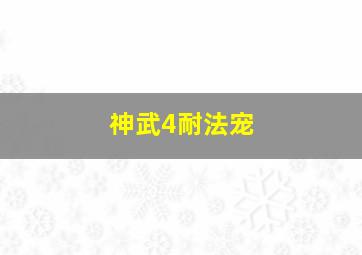 神武4耐法宠