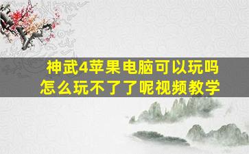 神武4苹果电脑可以玩吗怎么玩不了了呢视频教学