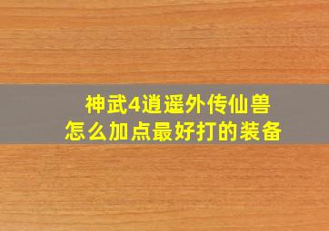 神武4逍遥外传仙兽怎么加点最好打的装备