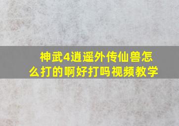 神武4逍遥外传仙兽怎么打的啊好打吗视频教学