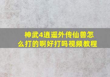 神武4逍遥外传仙兽怎么打的啊好打吗视频教程