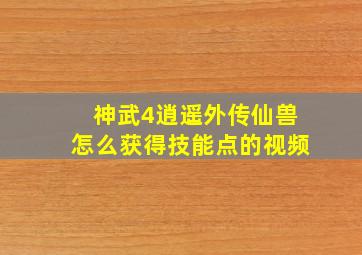 神武4逍遥外传仙兽怎么获得技能点的视频