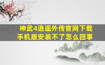 神武4逍遥外传官网下载手机版安装不了怎么回事