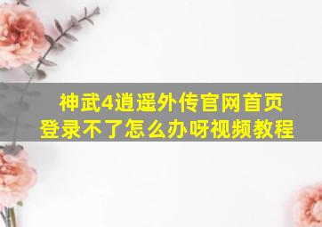 神武4逍遥外传官网首页登录不了怎么办呀视频教程