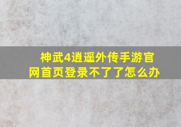 神武4逍遥外传手游官网首页登录不了了怎么办