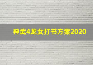 神武4龙女打书方案2020