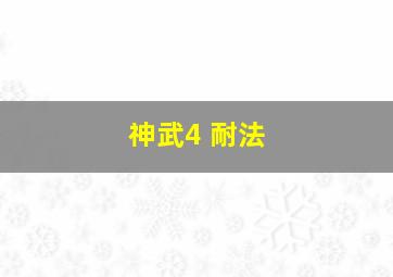 神武4 耐法