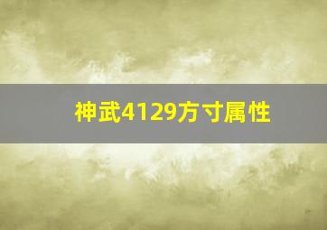 神武4129方寸属性