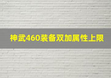 神武460装备双加属性上限