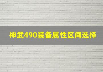 神武490装备属性区间选择