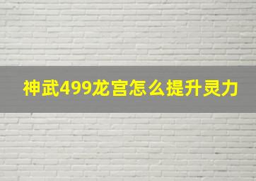 神武499龙宫怎么提升灵力