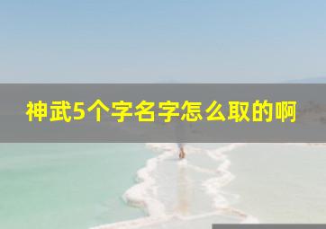 神武5个字名字怎么取的啊