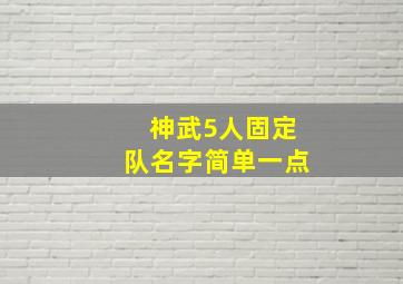 神武5人固定队名字简单一点