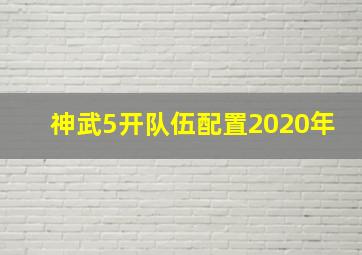 神武5开队伍配置2020年