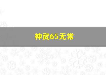 神武65无常