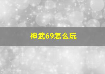 神武69怎么玩