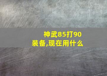 神武85打90装备,现在用什么