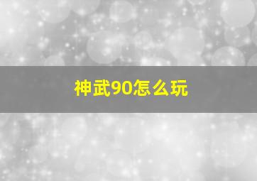 神武90怎么玩