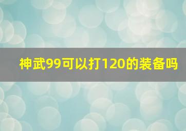 神武99可以打120的装备吗