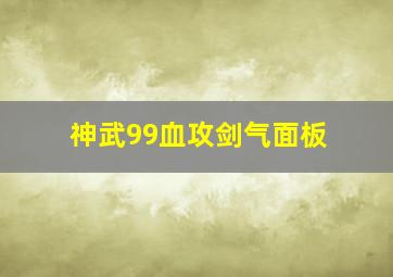 神武99血攻剑气面板